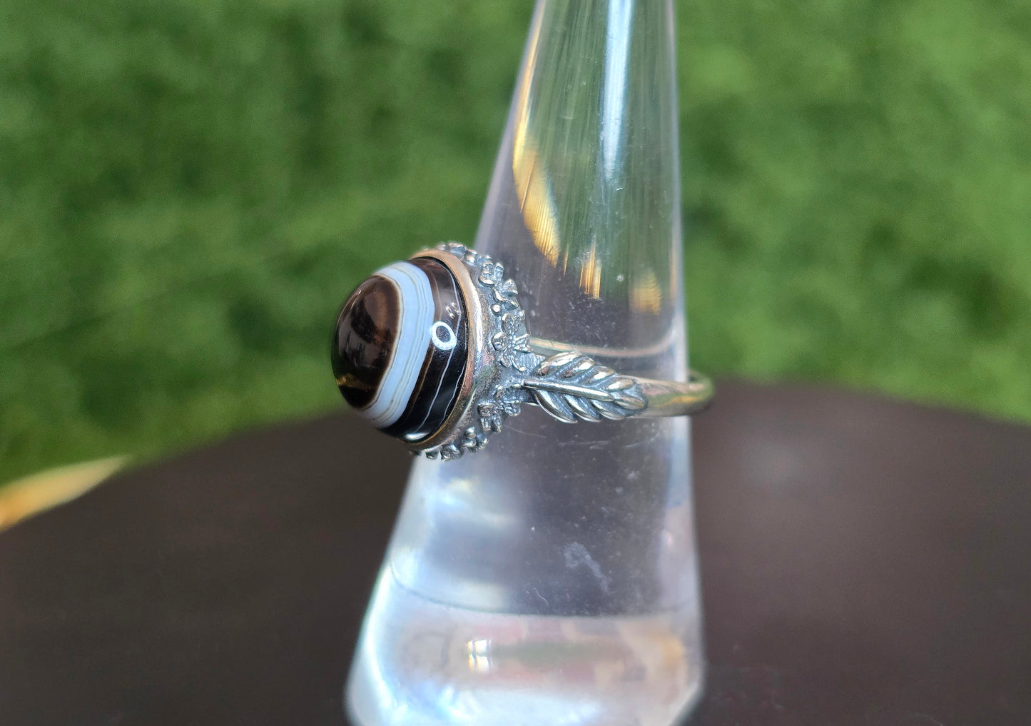 Black and White Agate Ring C