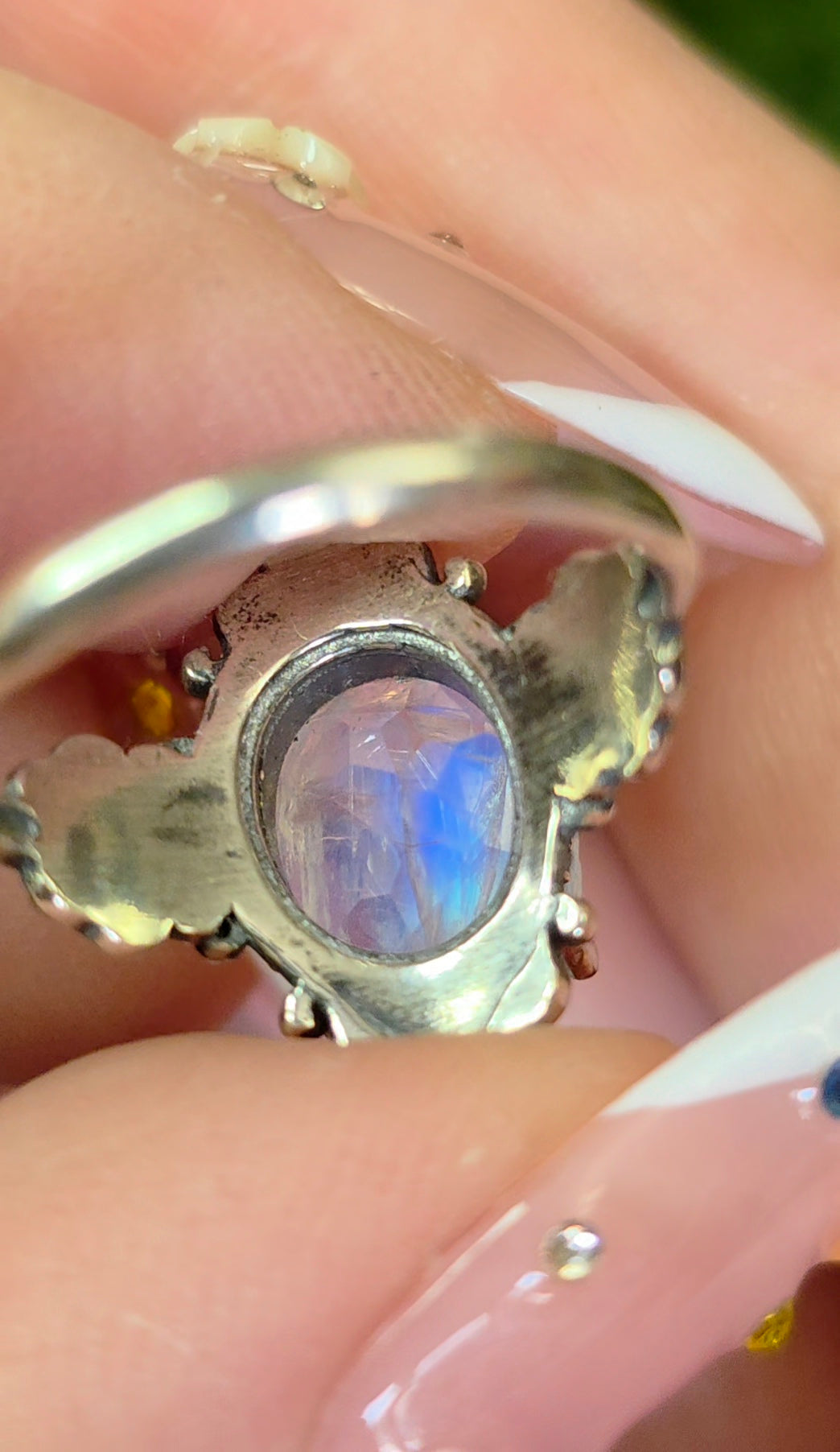 Rainbow Moonstone Filigree Ring