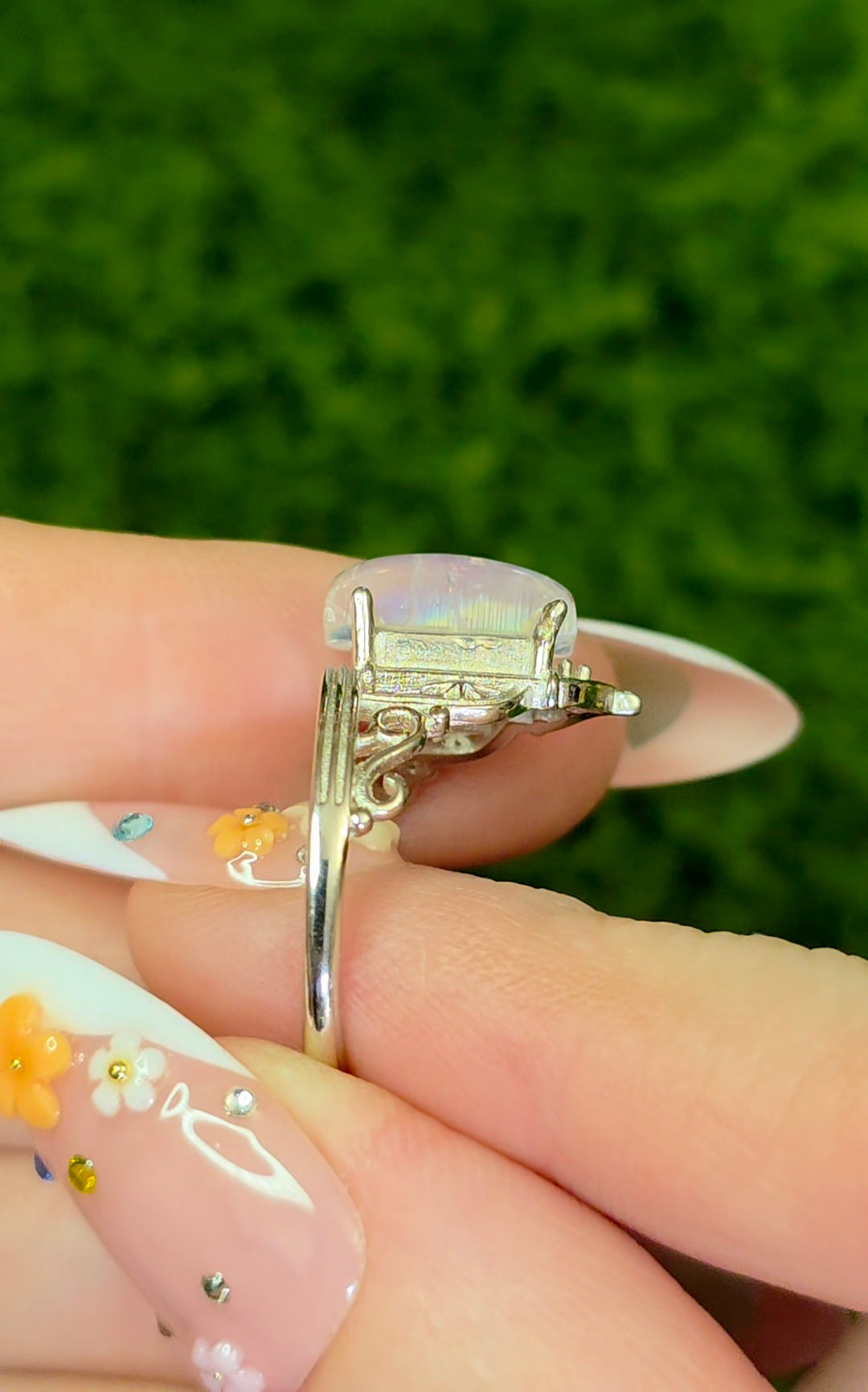 Rainbow Moonstone Dimension Door Ring