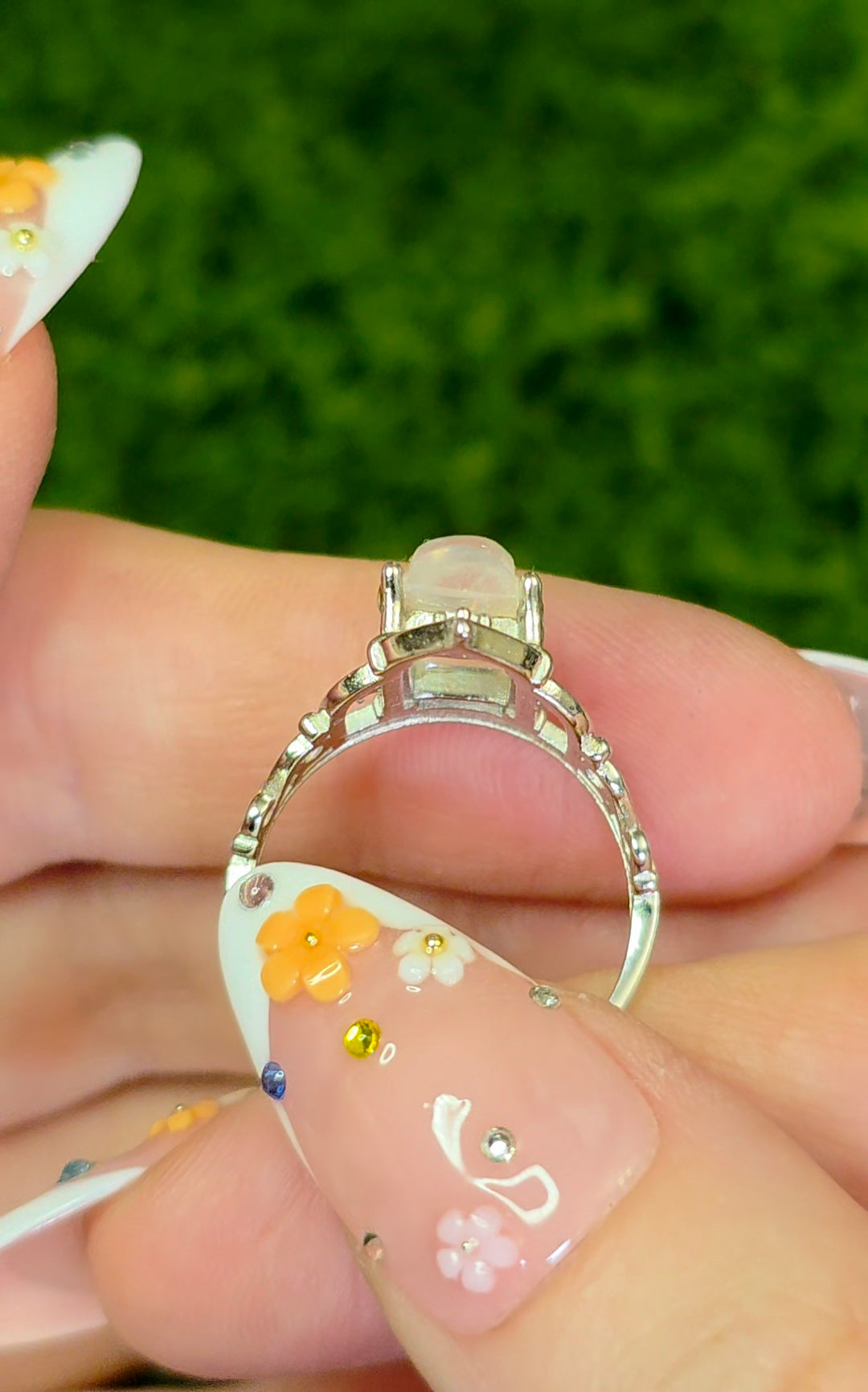 Rainbow Moonstone Dimension Door Ring