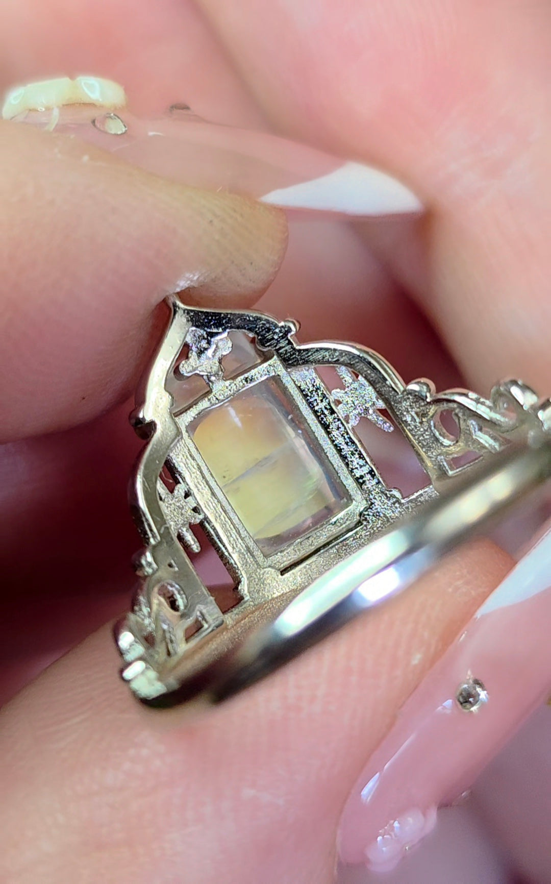 Rainbow Moonstone Dimension Door Ring
