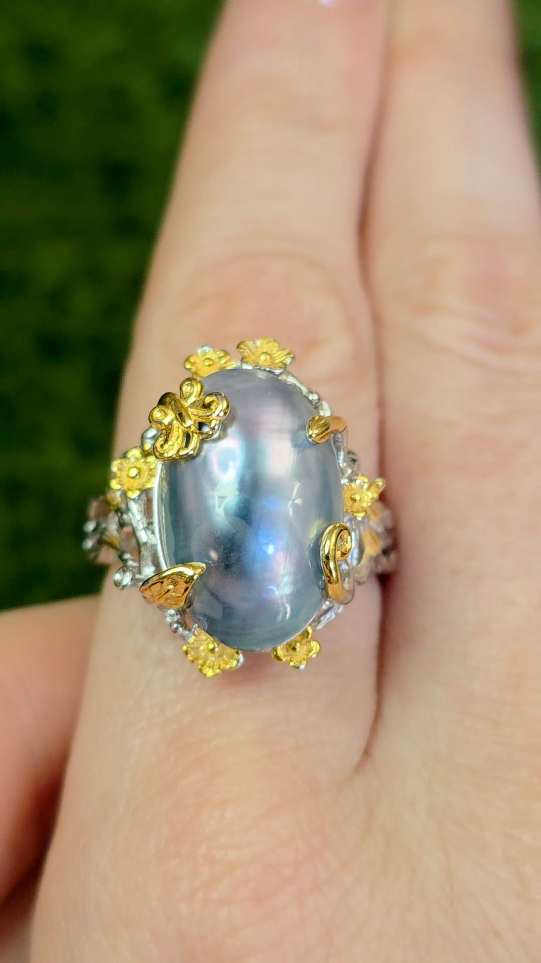 Guilded Mother of Pearl Ring
