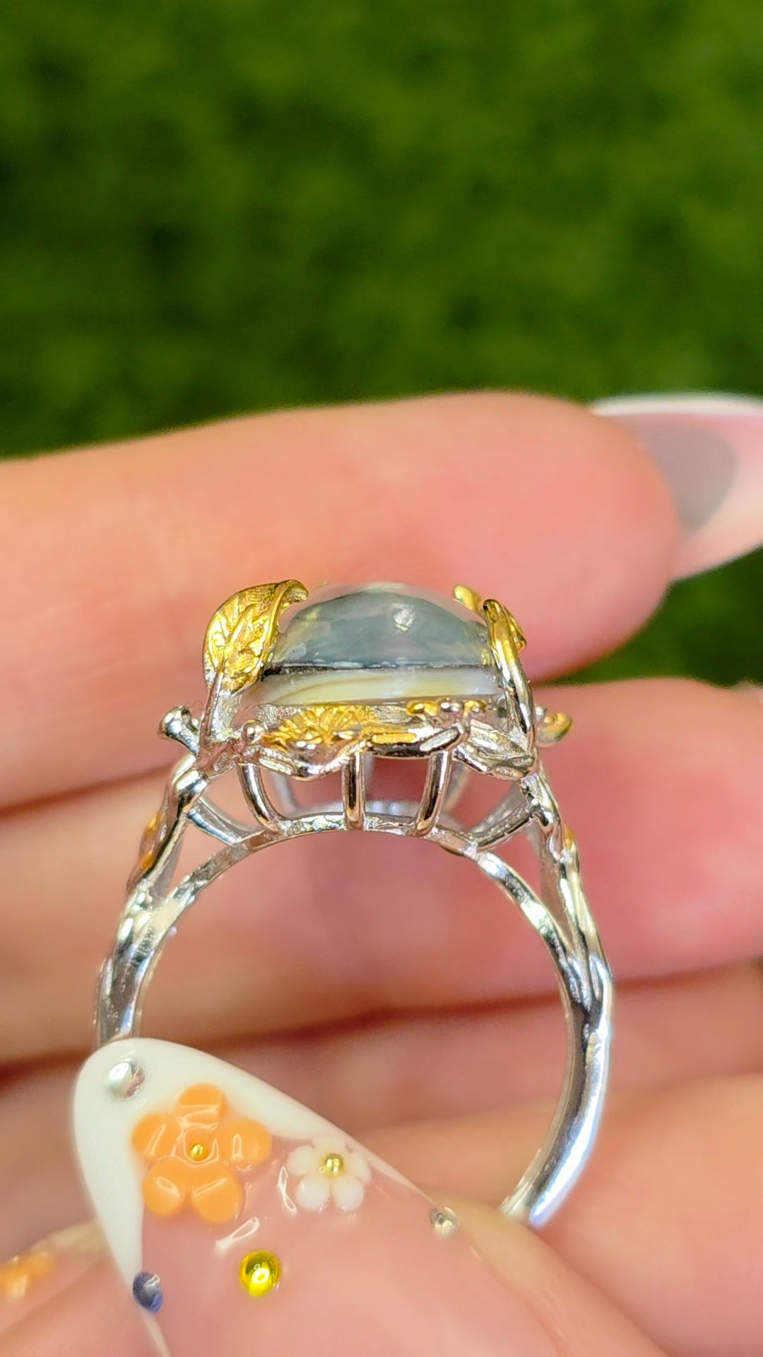 Guilded Mother of Pearl Ring
