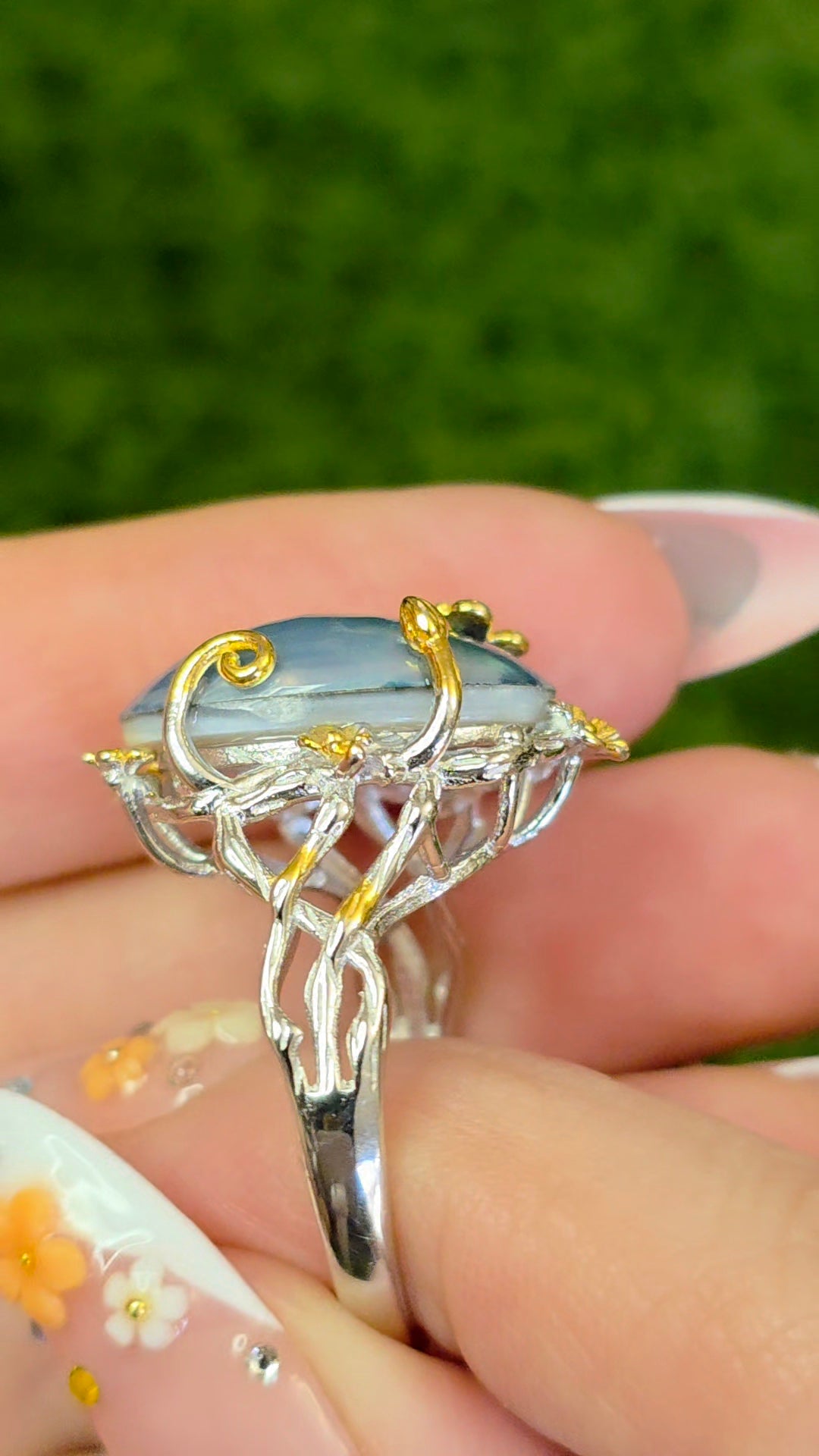 Guilded Mother of Pearl Ring