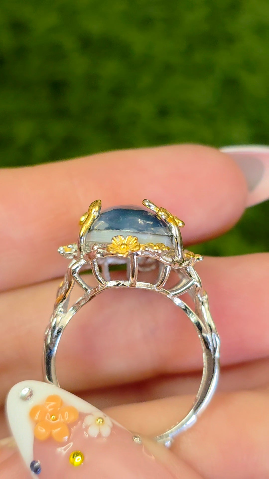 Guilded Mother of Pearl Ring