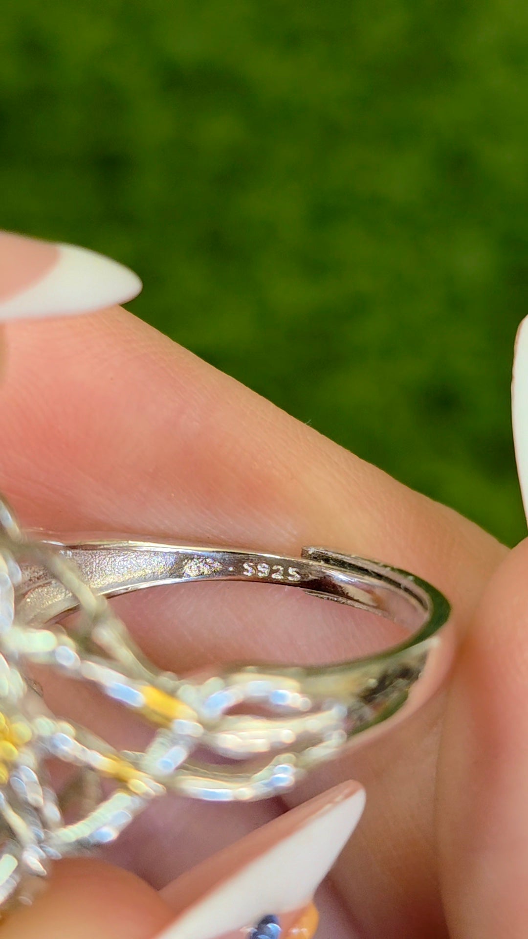Guilded Mother of Pearl Ring