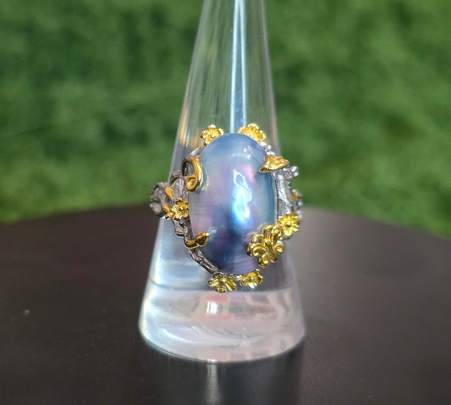 Guilded Mother of Pearl Ring