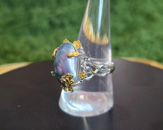Guilded Mother of Pearl Ring