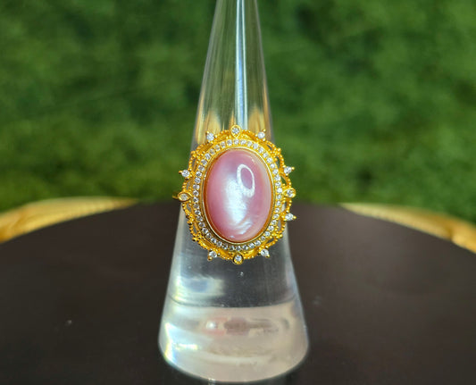 Pink Shell Golden Ring