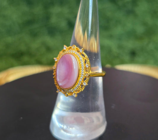 Pink Shell Golden Ring