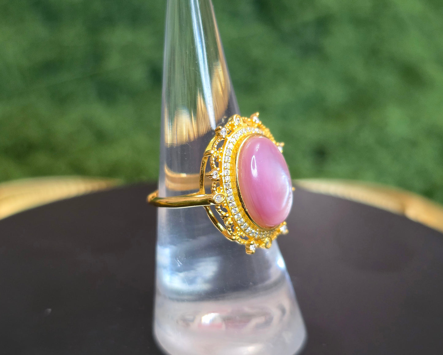 Pink Shell Golden Ring
