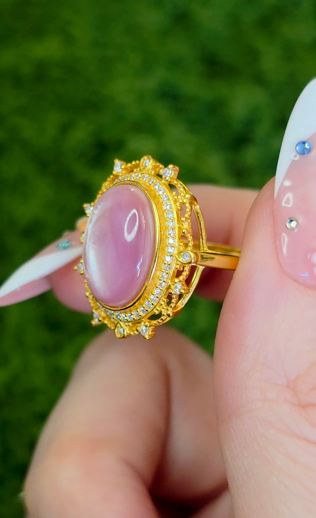 Pink Shell Golden Ring
