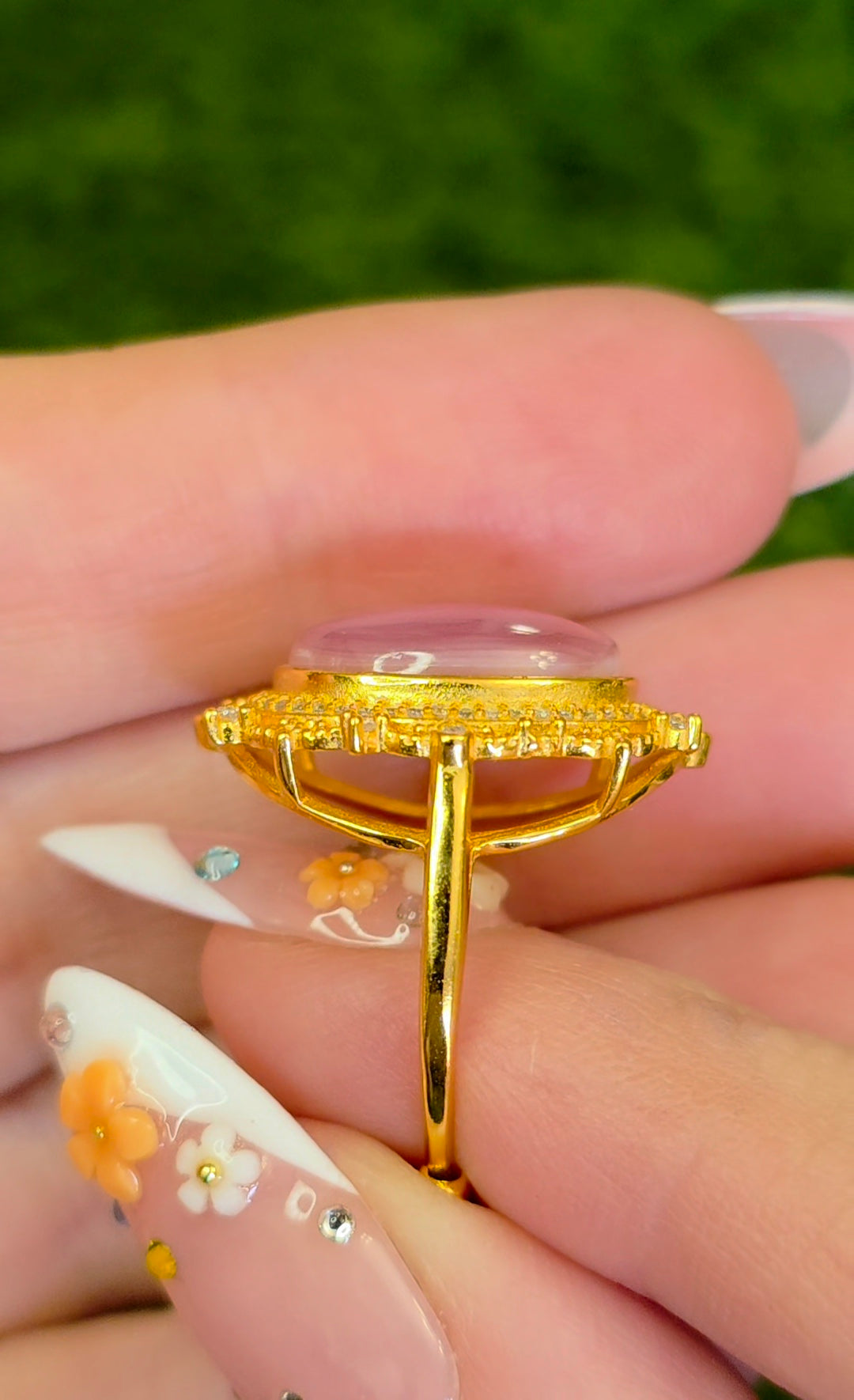 Pink Shell Golden Ring