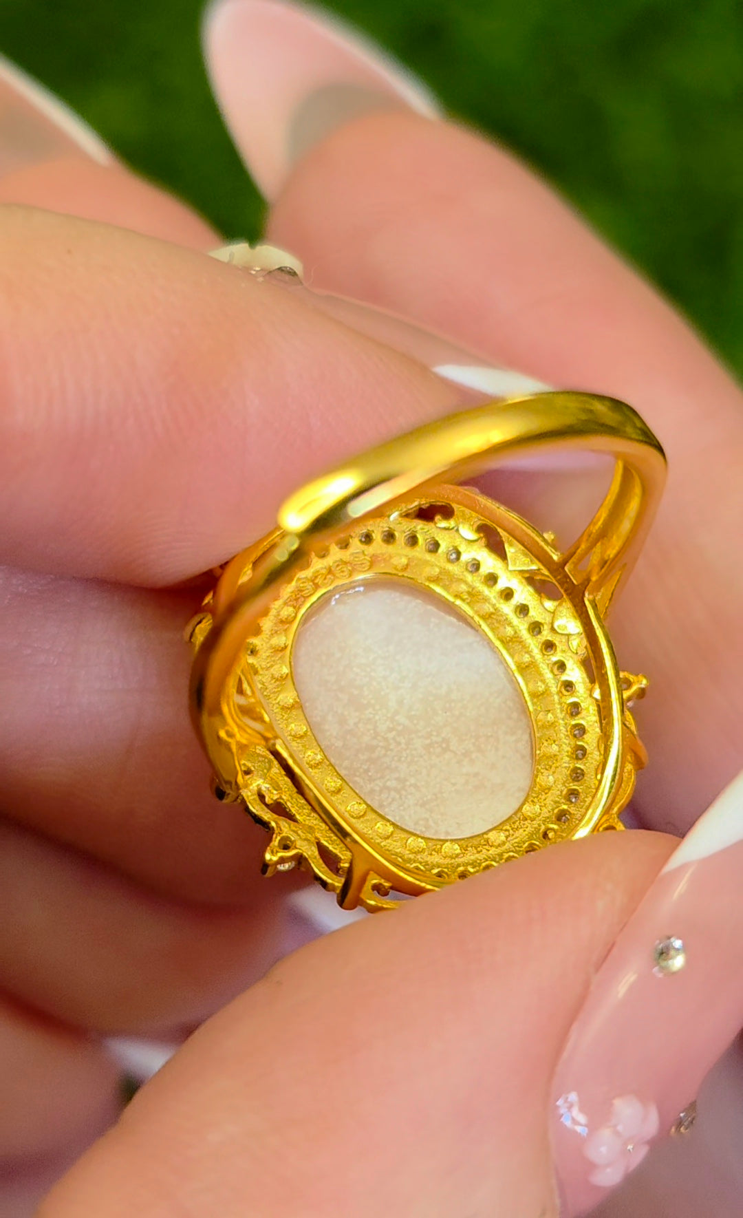 Pink Shell Golden Ring