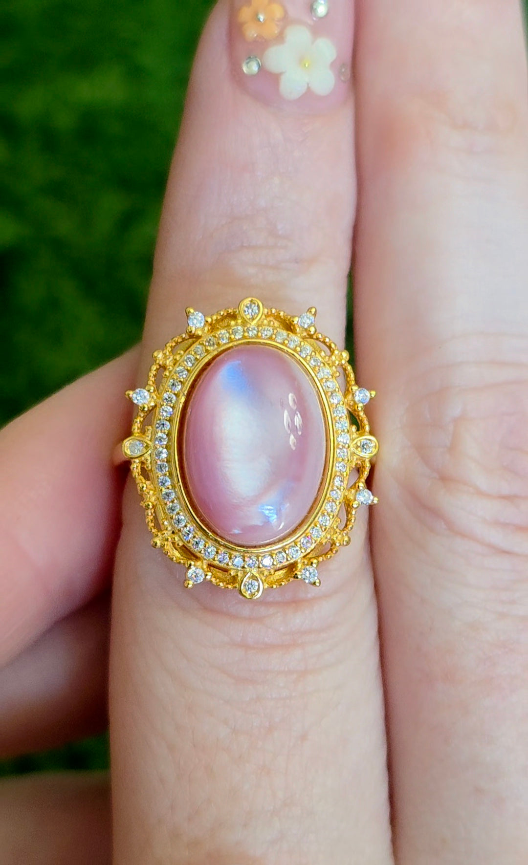 Pink Shell Golden Ring