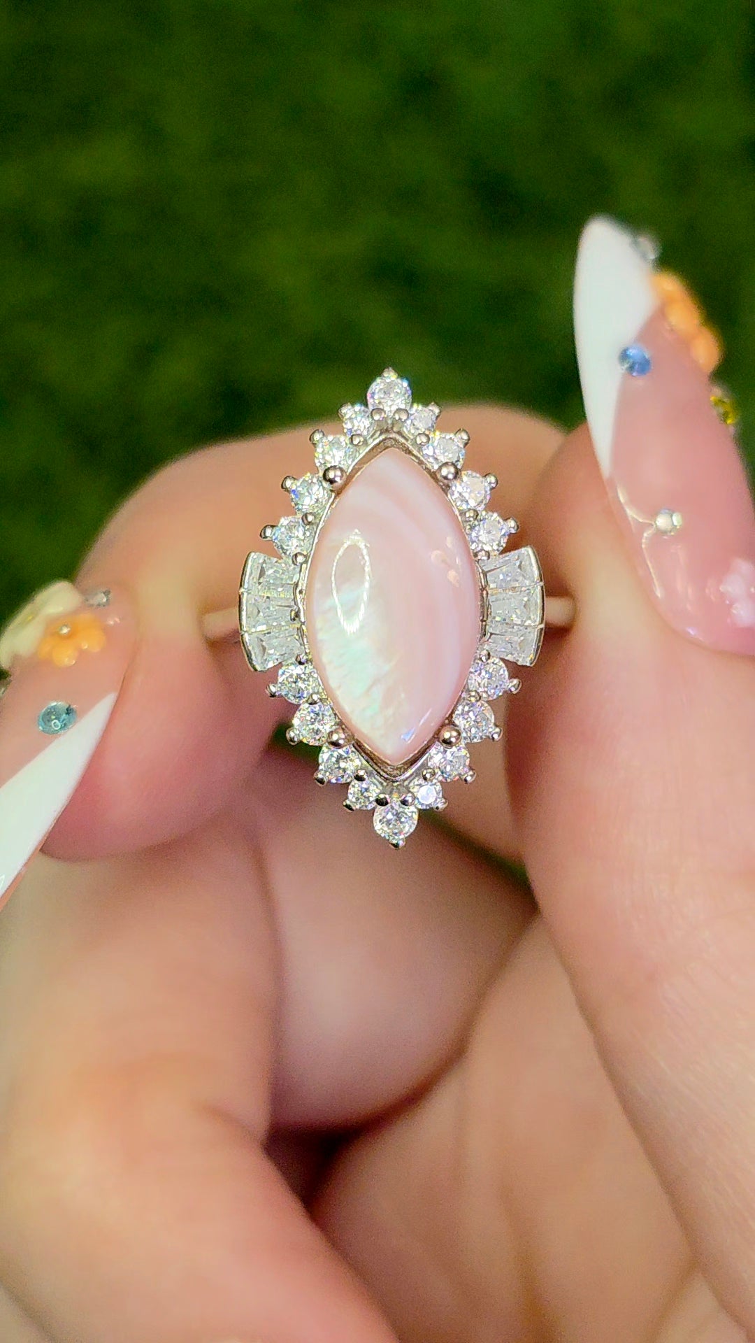 Pink Shell Halo Ring