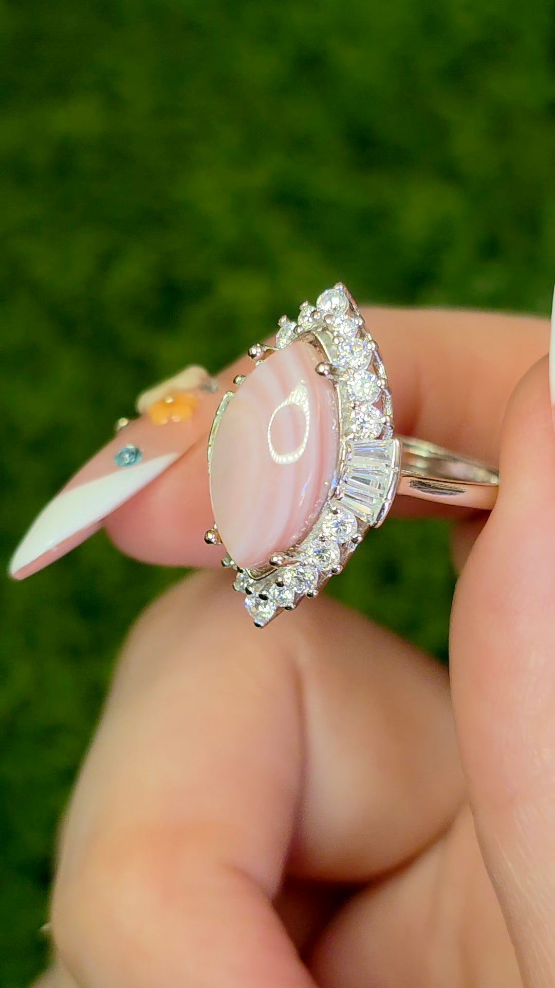 Pink Shell Halo Ring