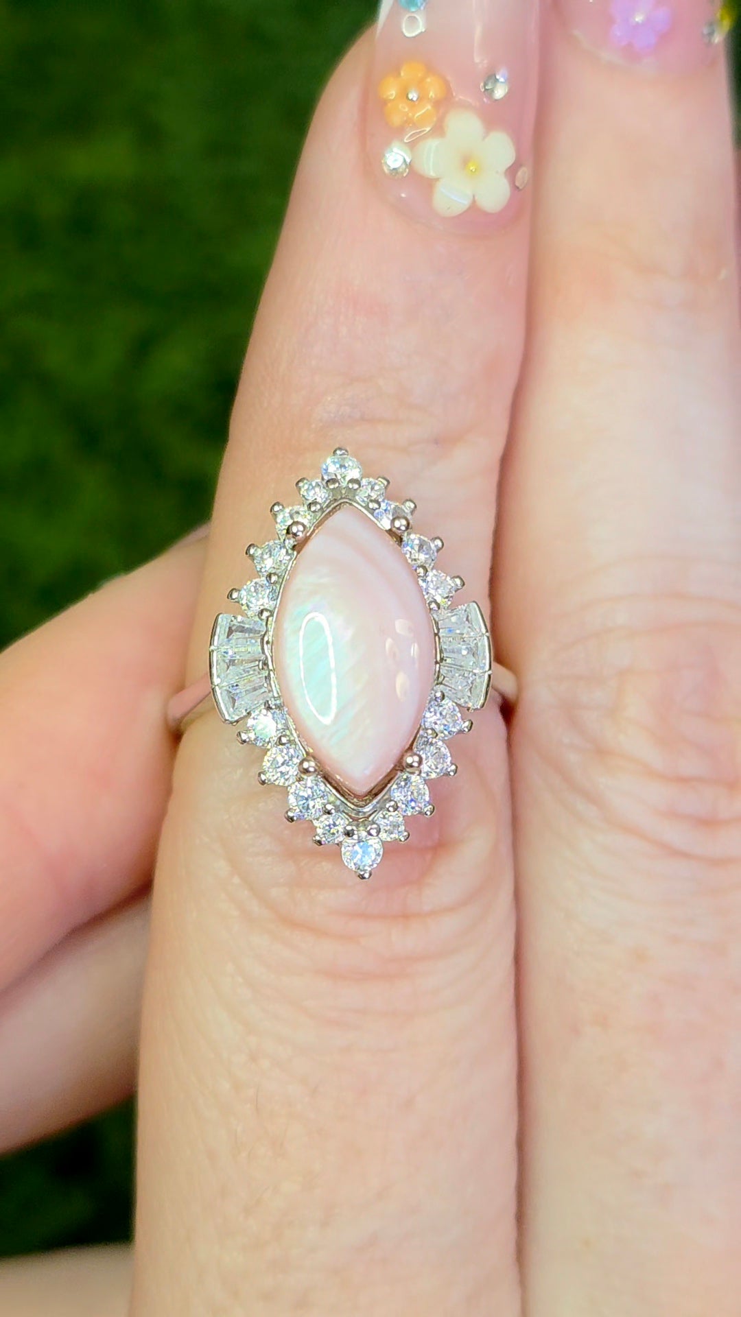 Pink Shell Halo Ring