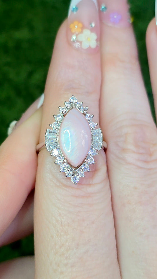 Pink Shell Halo Ring