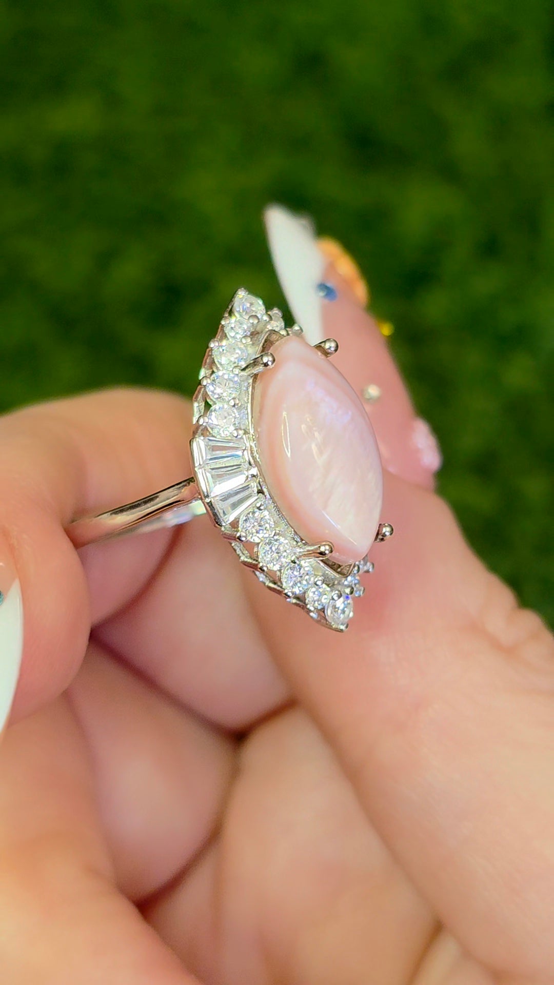 Pink Shell Halo Ring