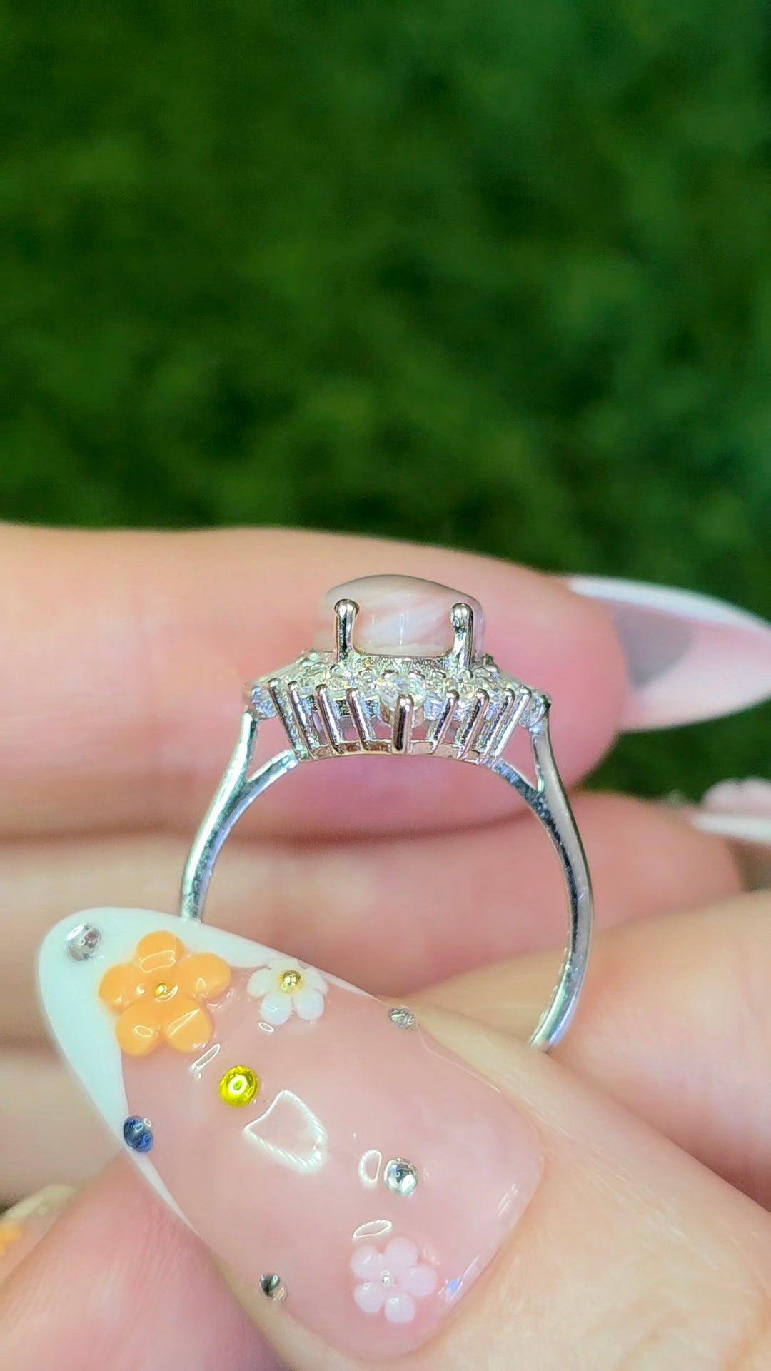 Pink Shell Halo Ring