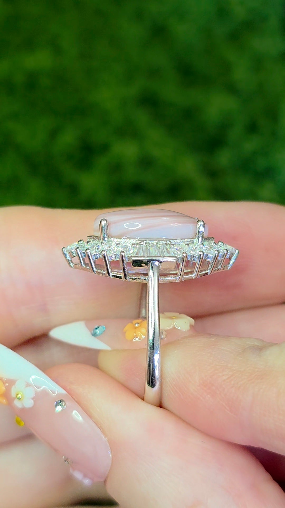 Pink Shell Halo Ring