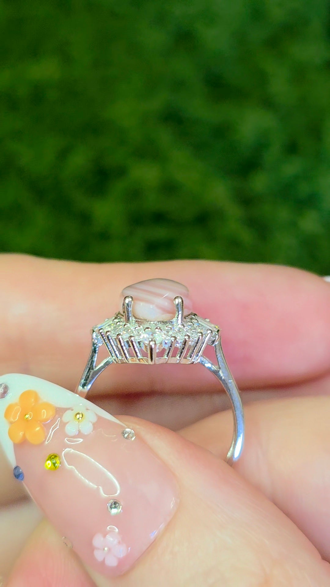Pink Shell Halo Ring