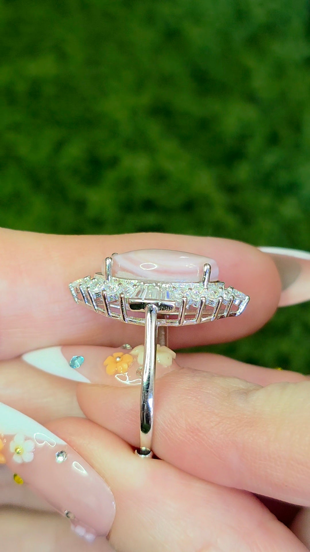 Pink Shell Halo Ring