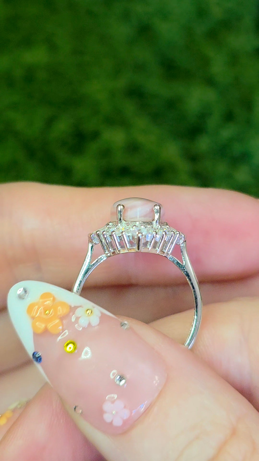 Pink Shell Halo Ring