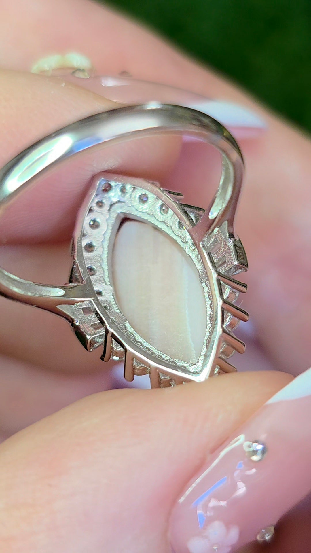 Pink Shell Halo Ring