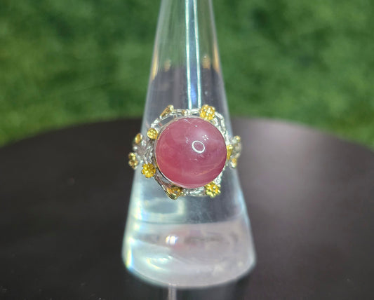 Lavender Rose Quartz Sphere Ring B