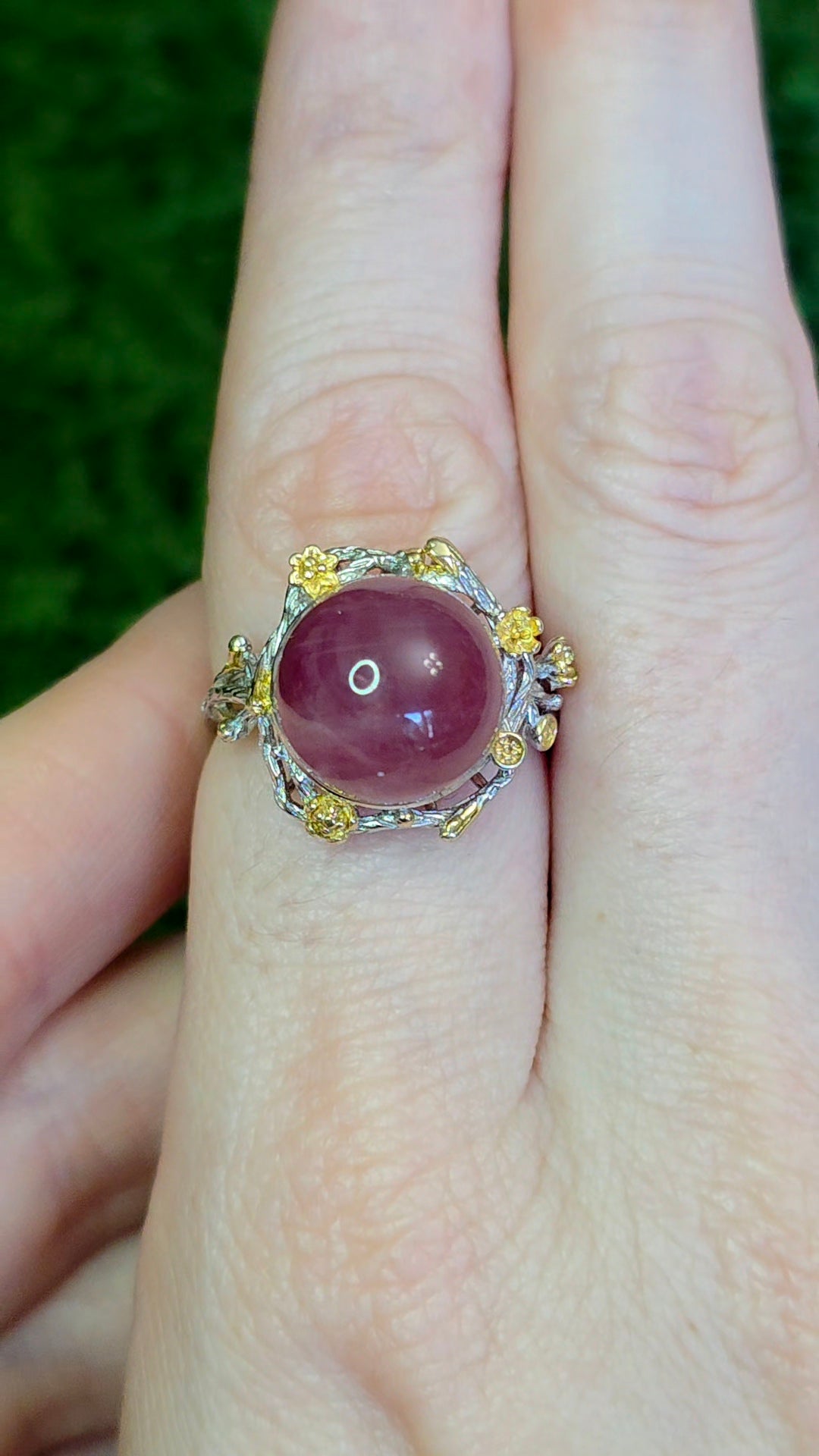 Lavender Rose Quartz Sphere Ring B
