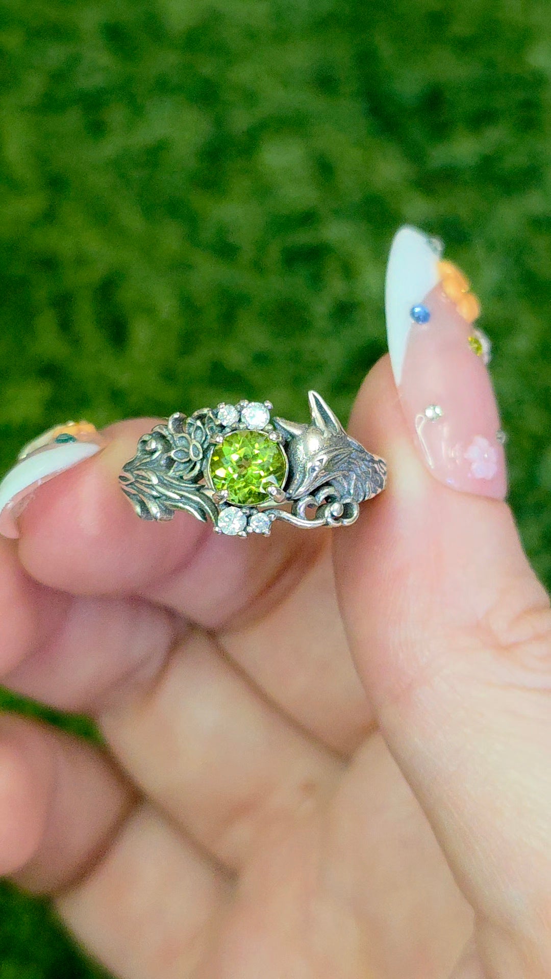 Peridot Fox Ring