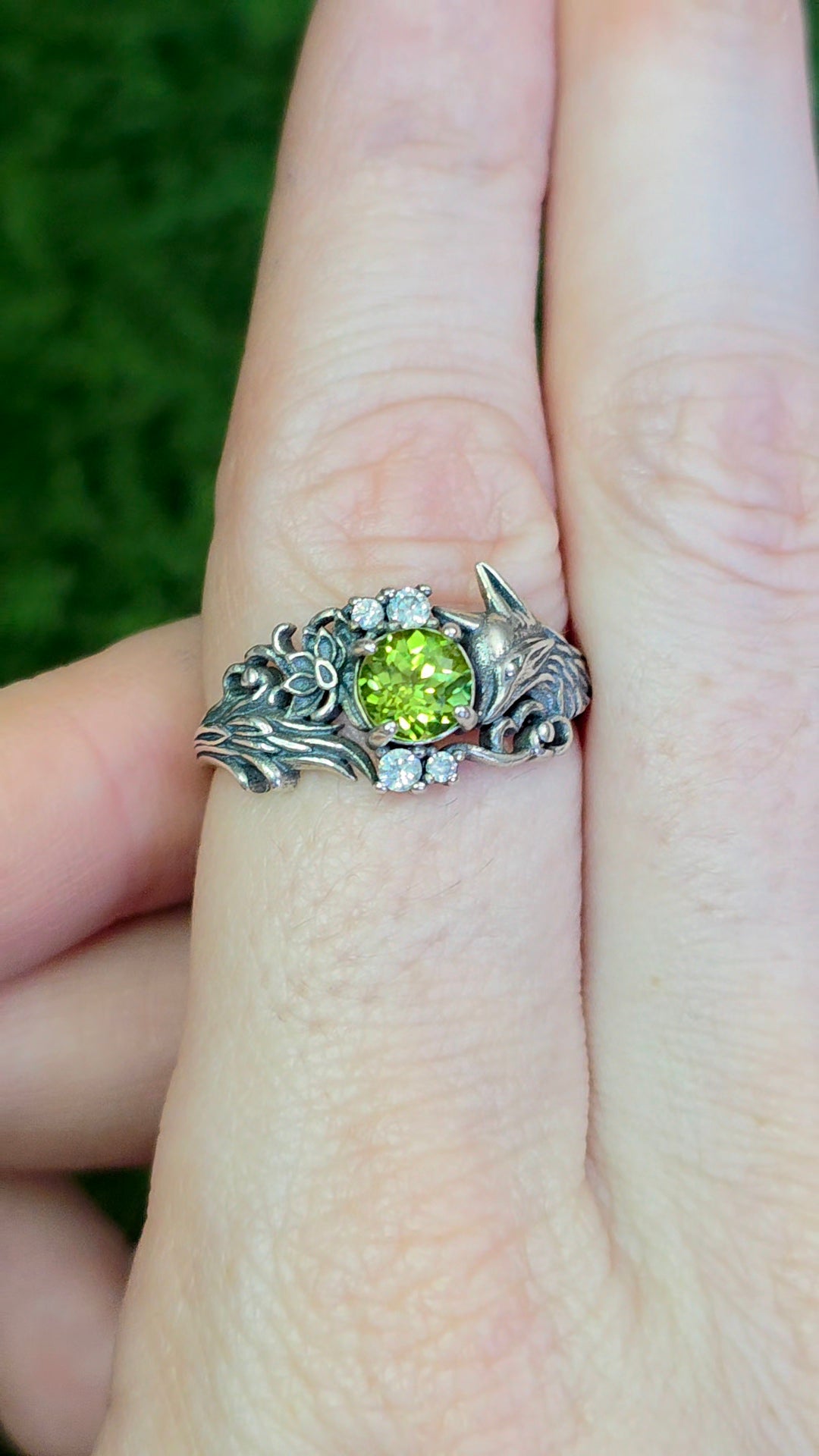 Peridot Fox Ring