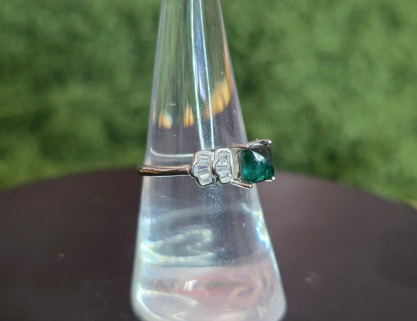 Green Tourmaline Sugarloaf Ring