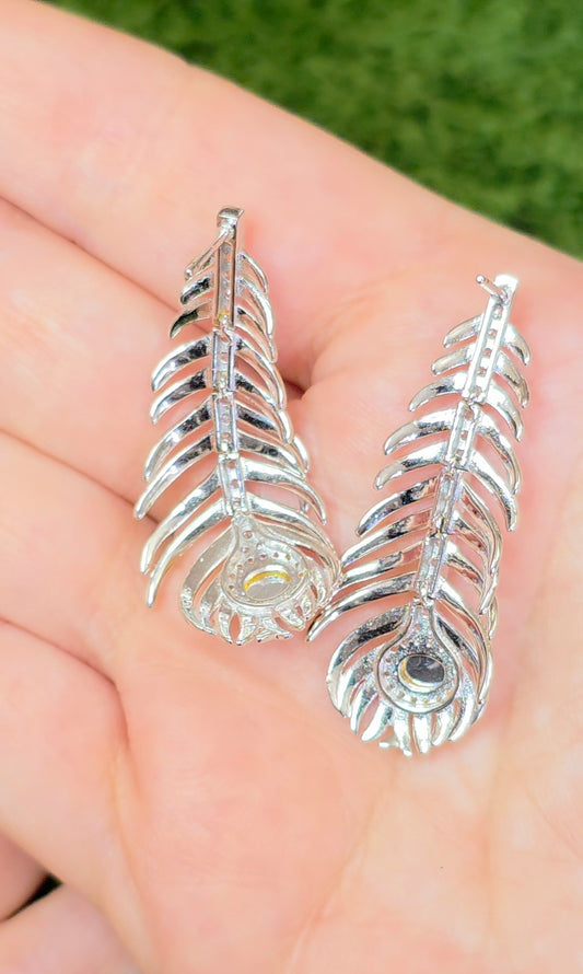 Articulating Jadeite Feather Earrings