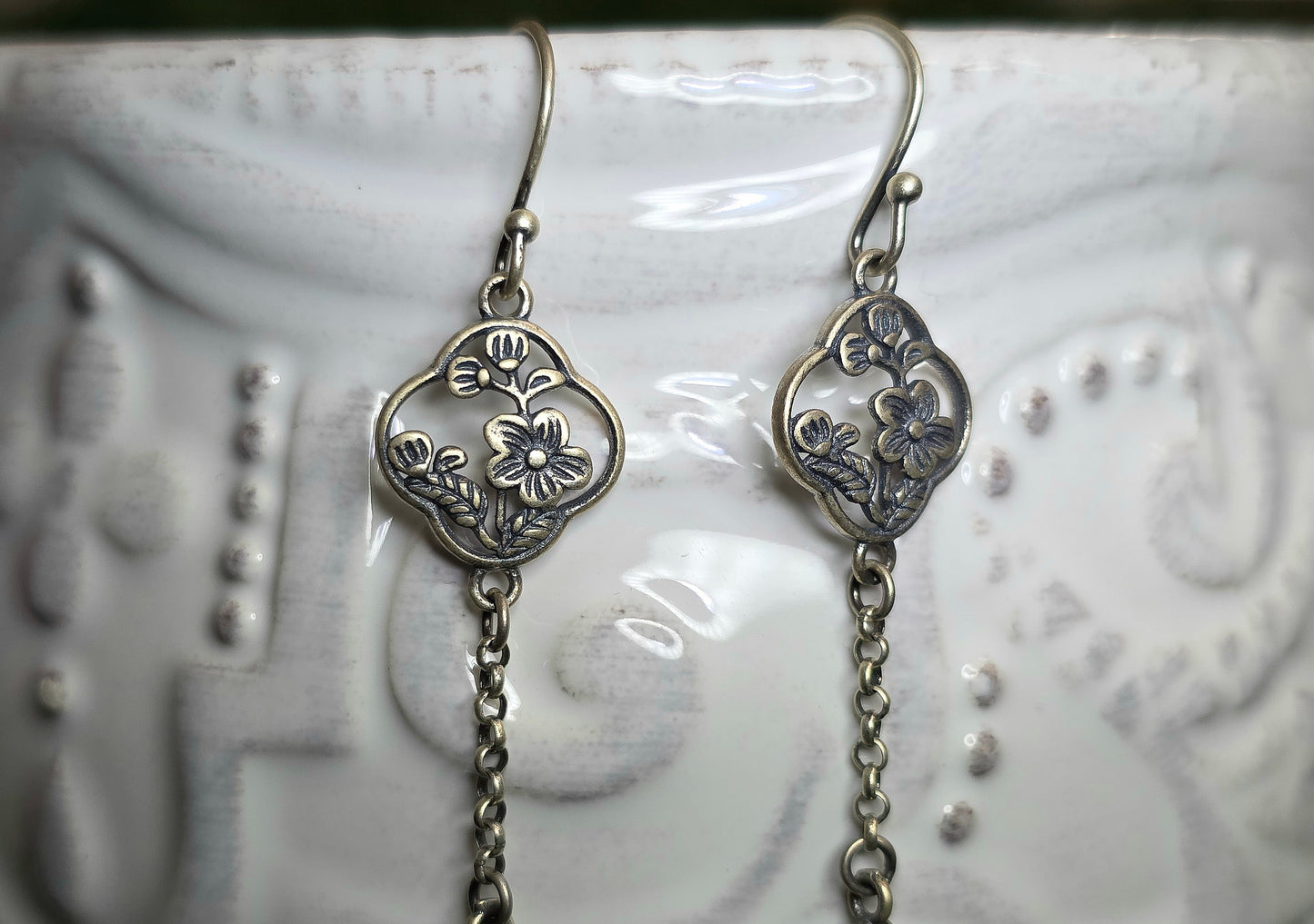 Light Grey Jadeite Cloud Earrings