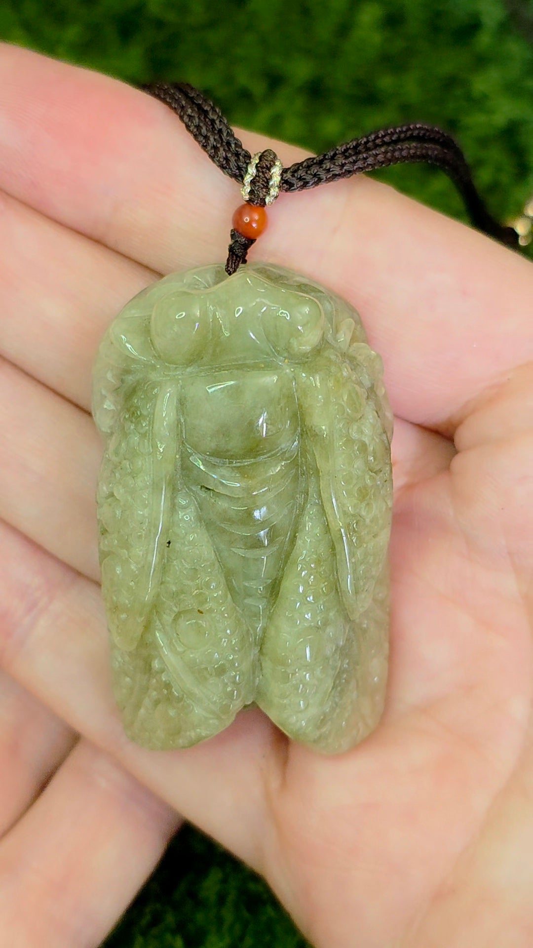 Jadeite Cicada Pendant Necklace B