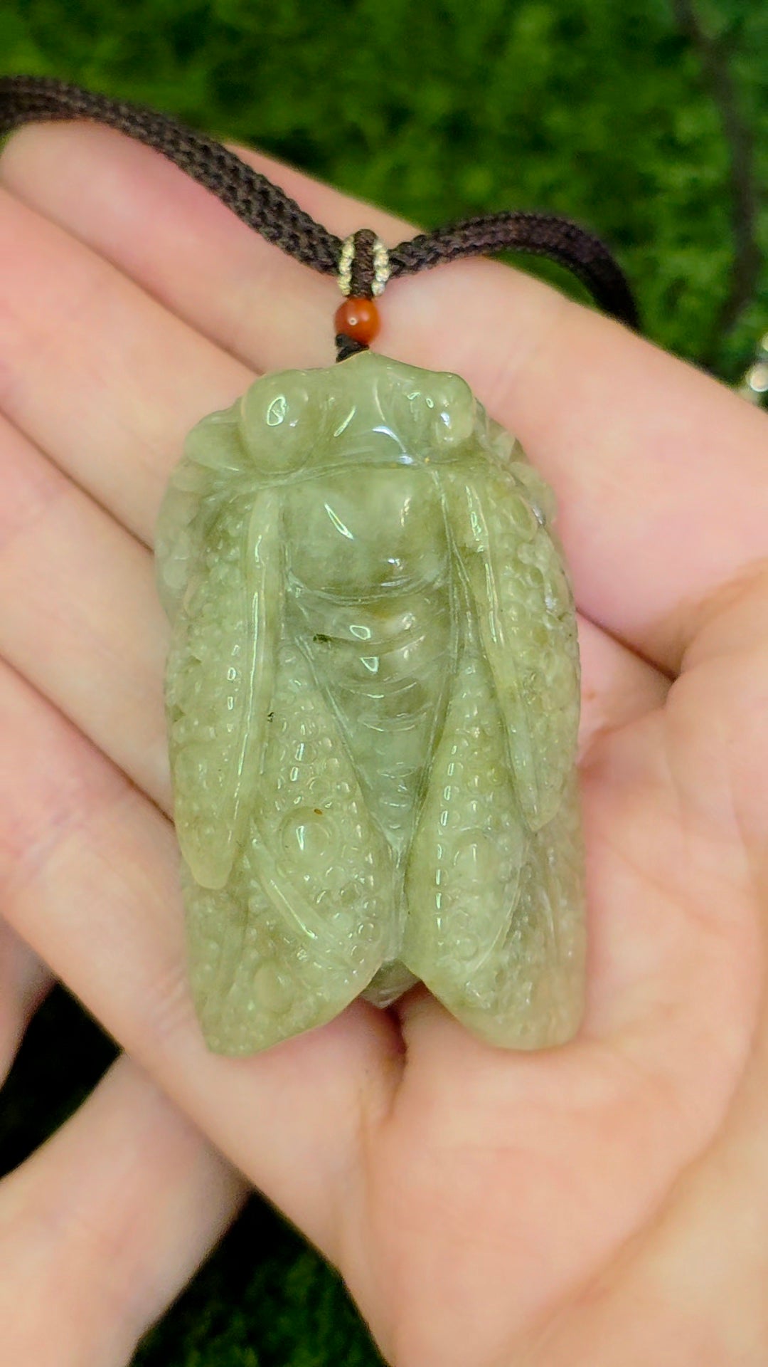 Jadeite Cicada Pendant Necklace B