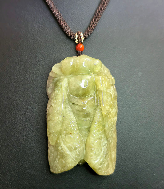 Jadeite Cicada Pendant Necklace B