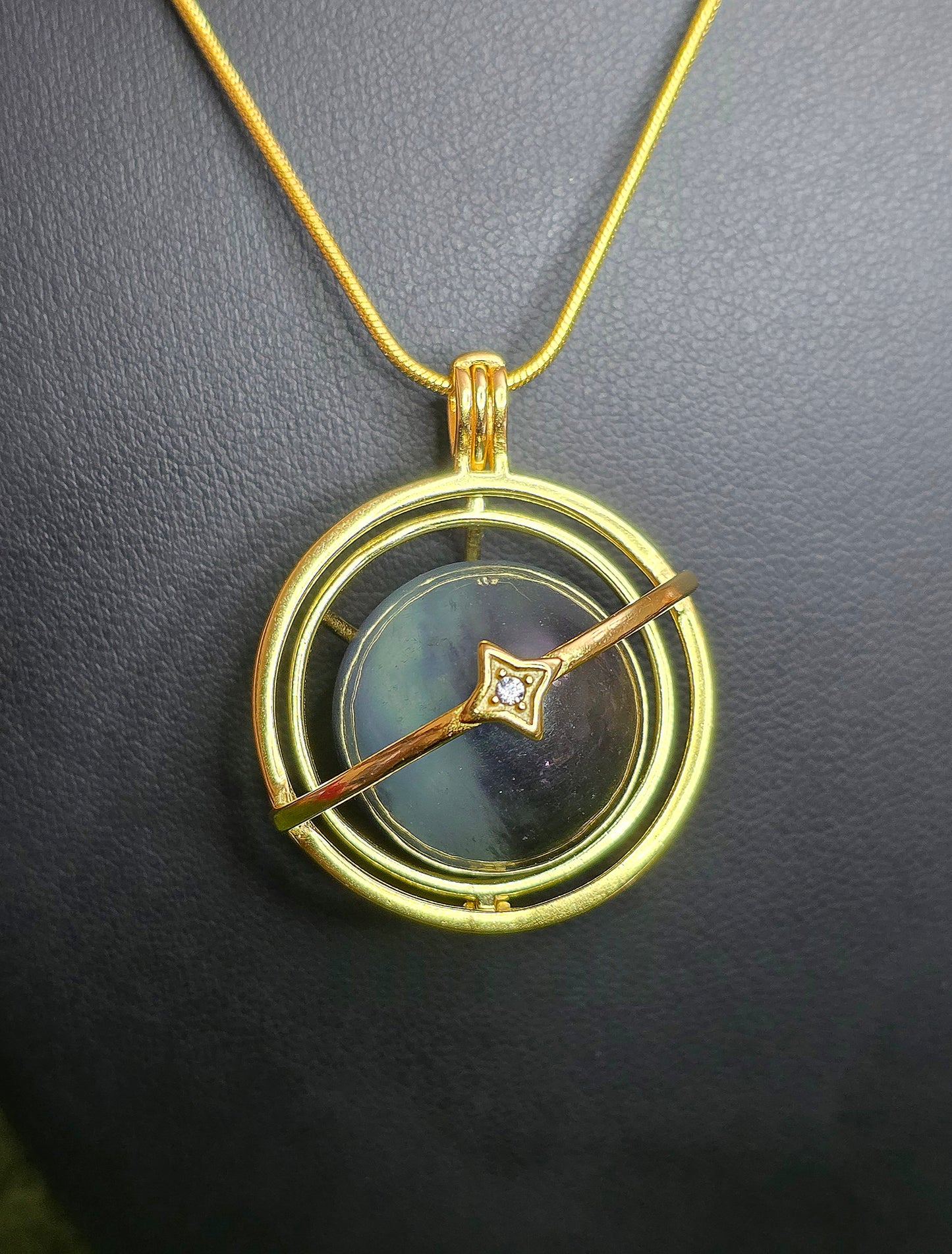 Aquamarine and Tourmaline Mini Sphere Cage Pendant