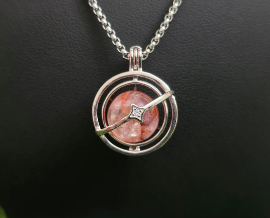 Fire Quartz Mini Sphere Cage Pendant