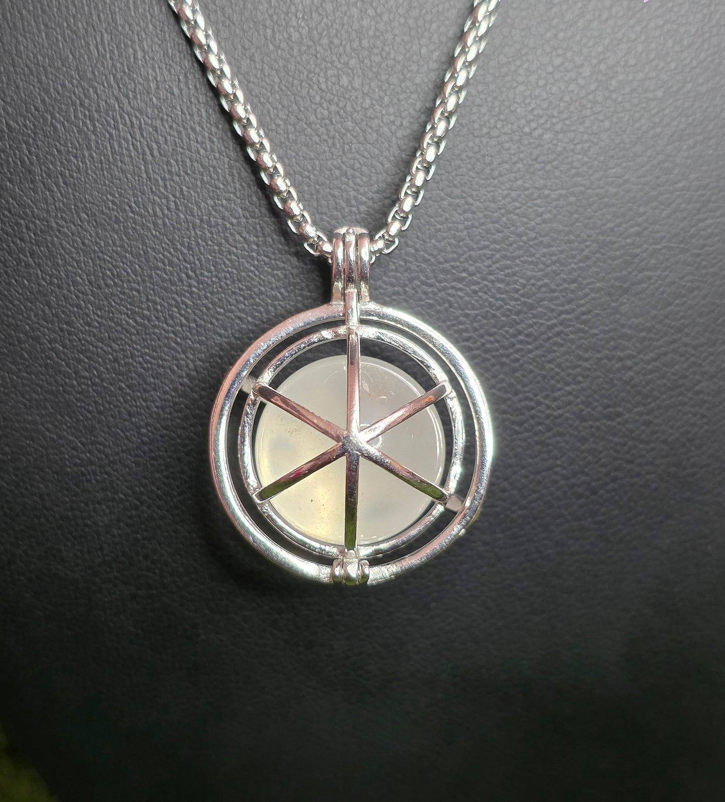 Milky Quartz Mini Sphere Cage Pendant