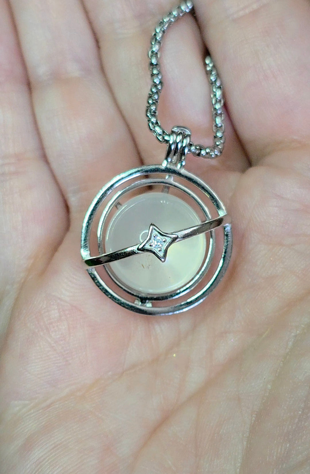 Milky Quartz Mini Sphere Cage Pendant