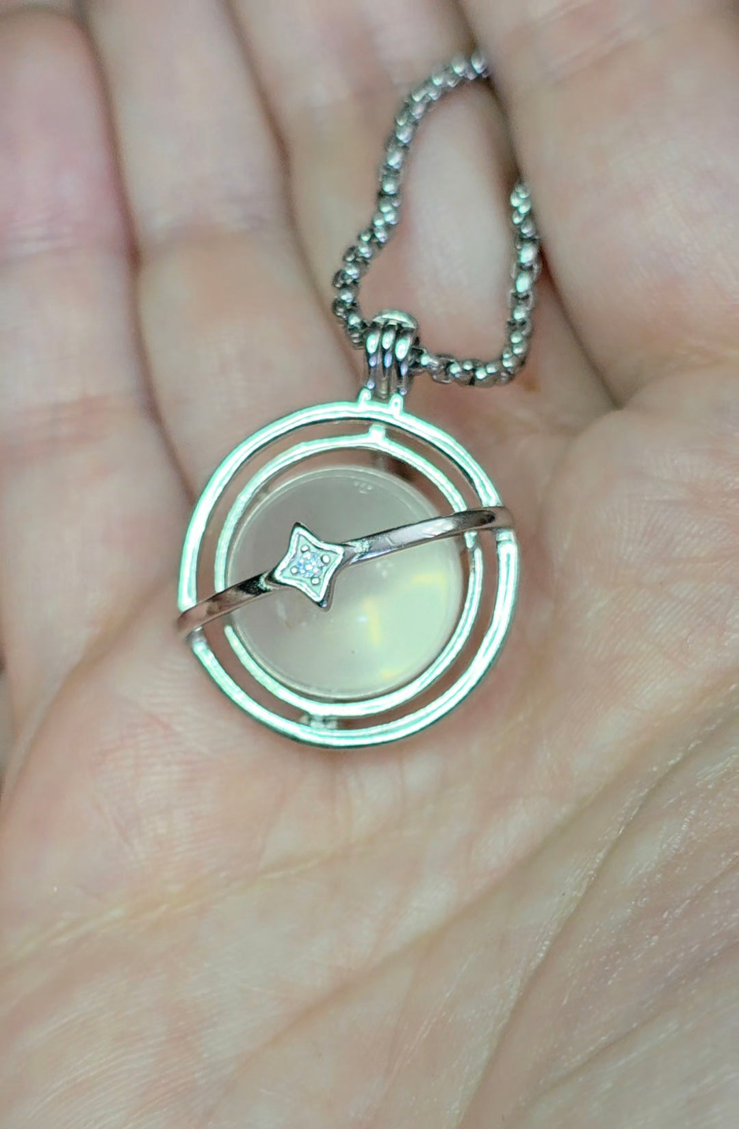 Milky Quartz Mini Sphere Cage Pendant