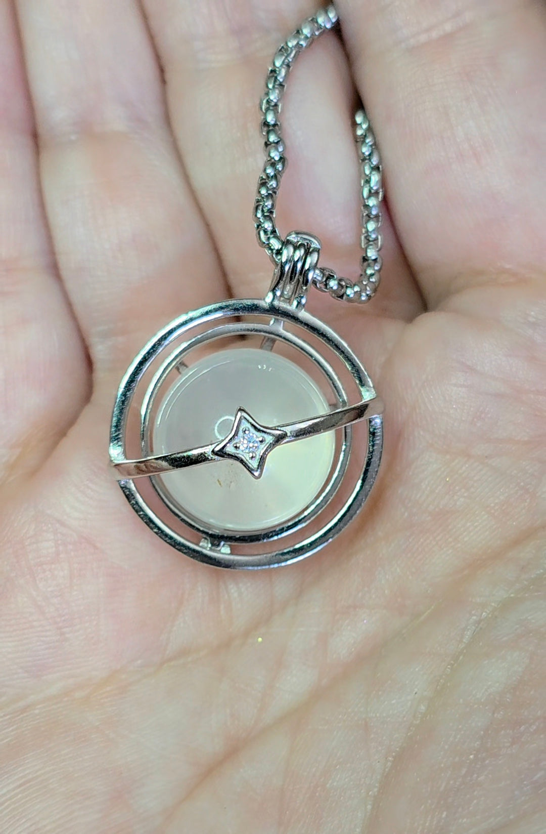 Milky Quartz Mini Sphere Cage Pendant