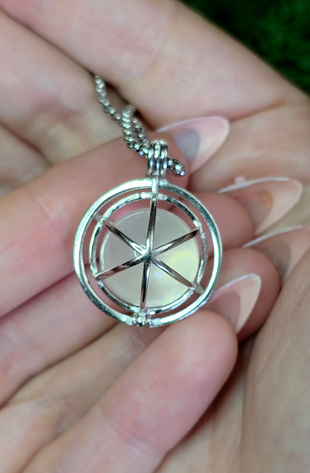 Milky Quartz Mini Sphere Cage Pendant