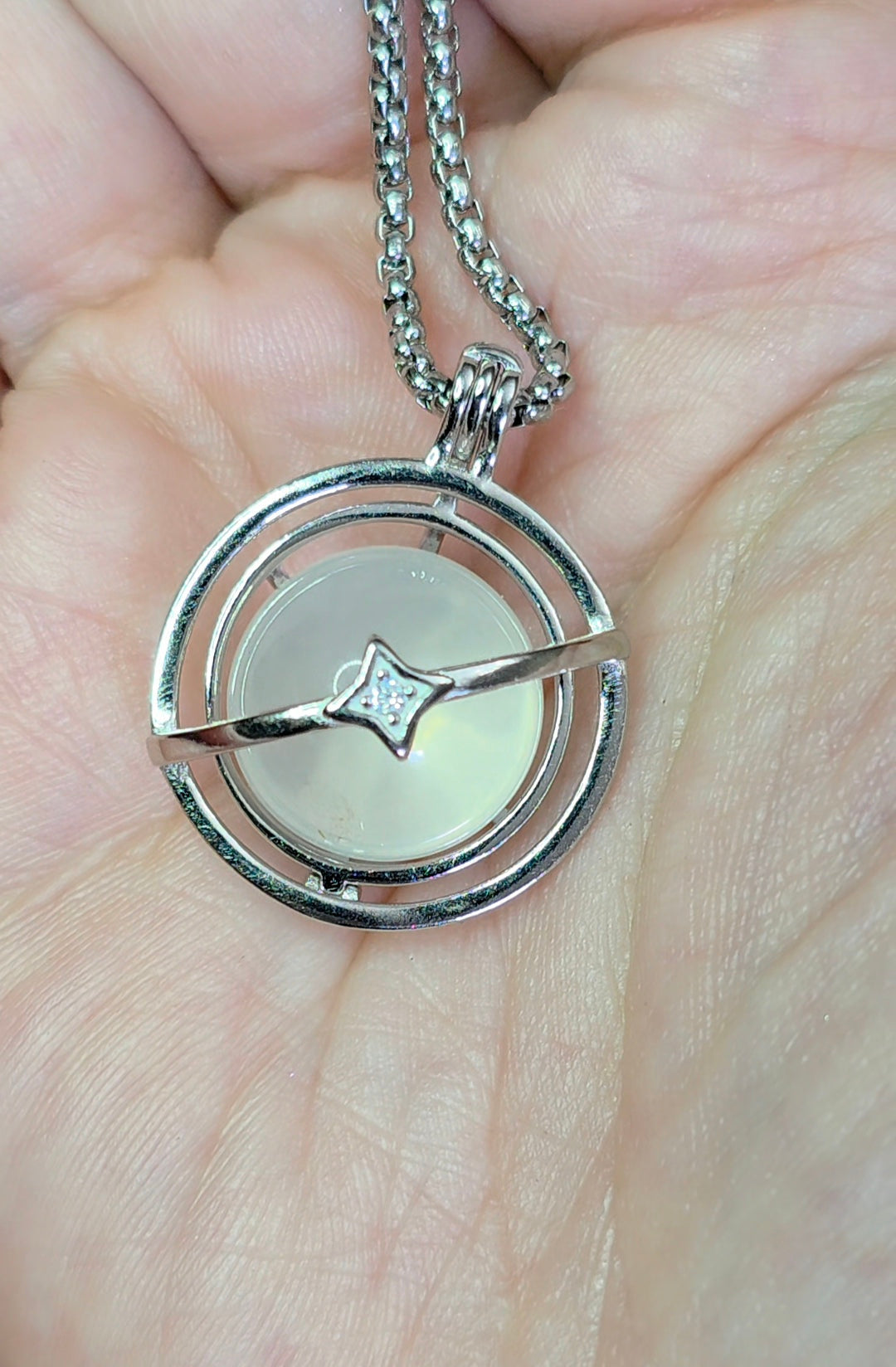 Milky Quartz Mini Sphere Cage Pendant