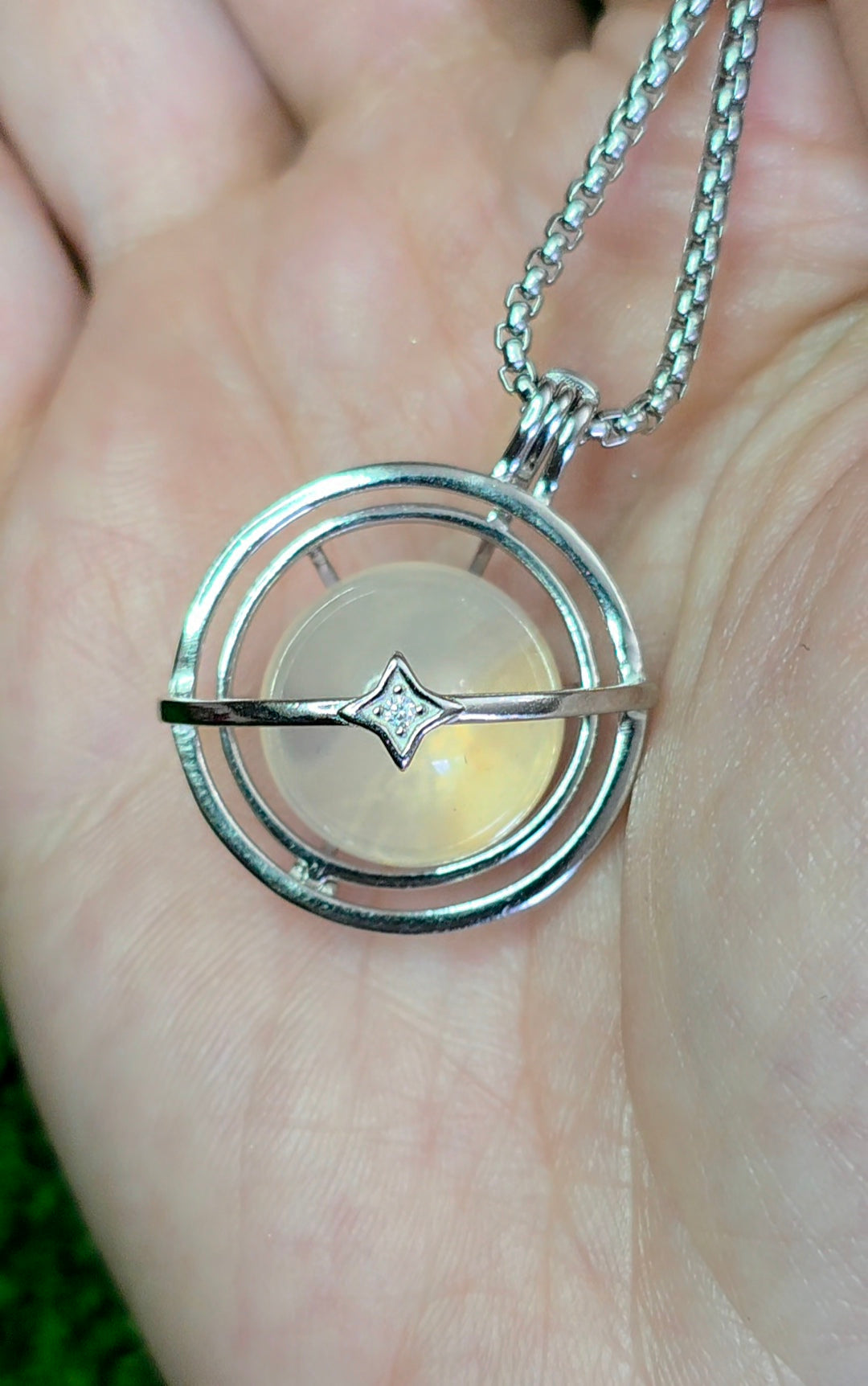 Rose Quartz Mini Sphere Cage Pendant