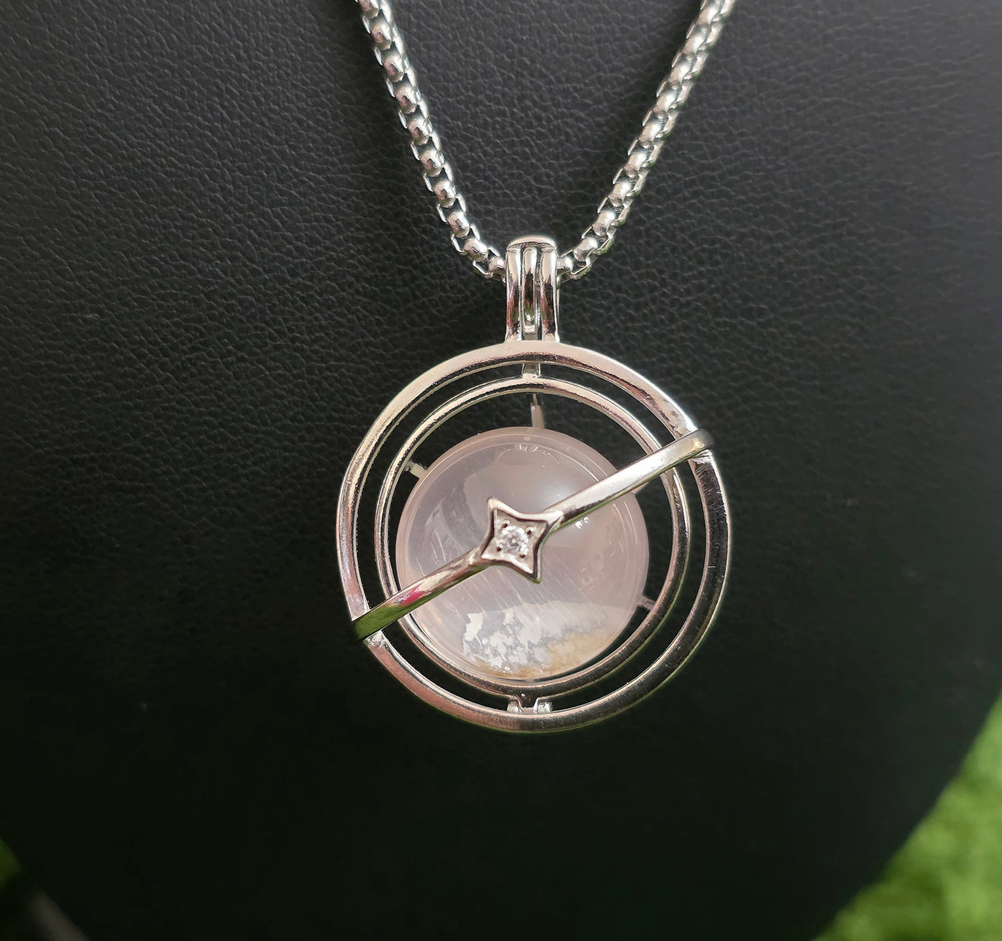 Rose Quartz Mini Sphere Cage Pendant